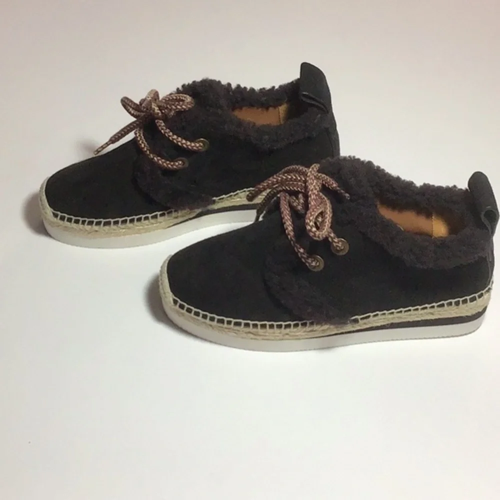 NEW See by Chloe ESPADRILLE SNEAKER BLACK Sz 35